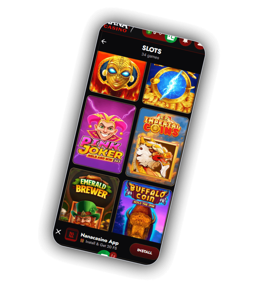Nana Casino games shelf